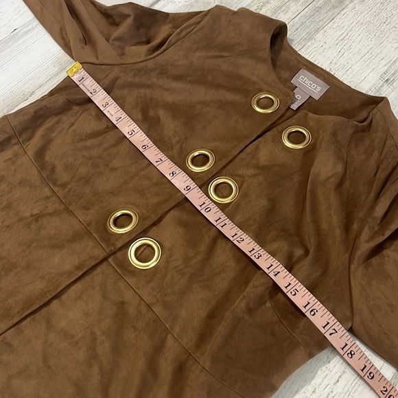 Chicos Faux Suede Grommet Jacket Size 0 - Picture 6 of 8